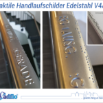 Handlaufschild Edelstahl